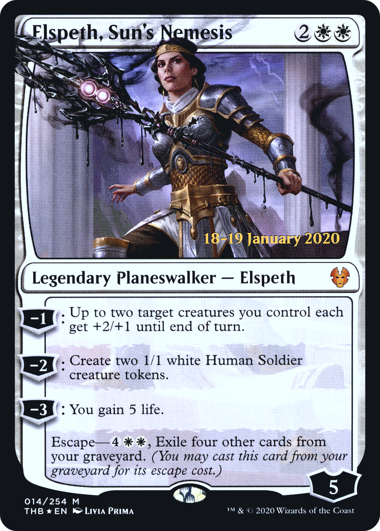 Elspeth, Sun's Nemesis [Theros Beyond Death Prerelease Promos]-1