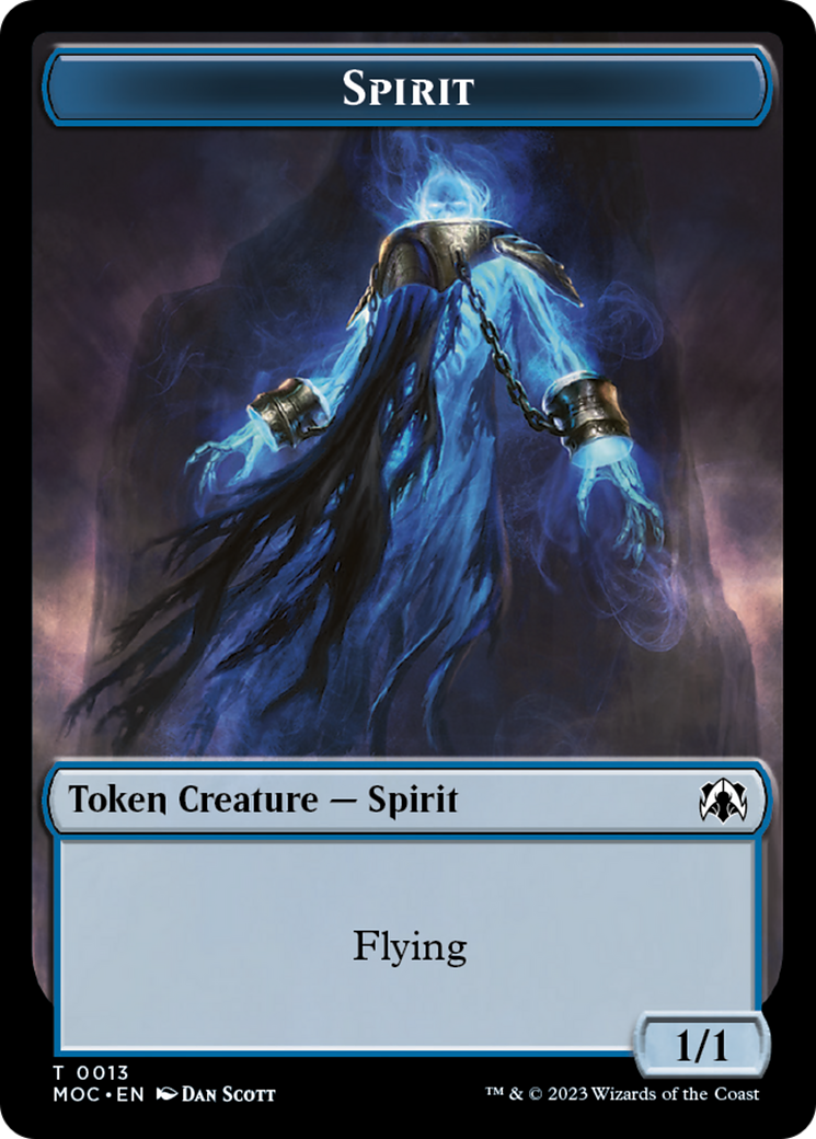 Spirit (9) // Spirit (13) Double-Sided Token [March of the Machine Commander Tokens]-2