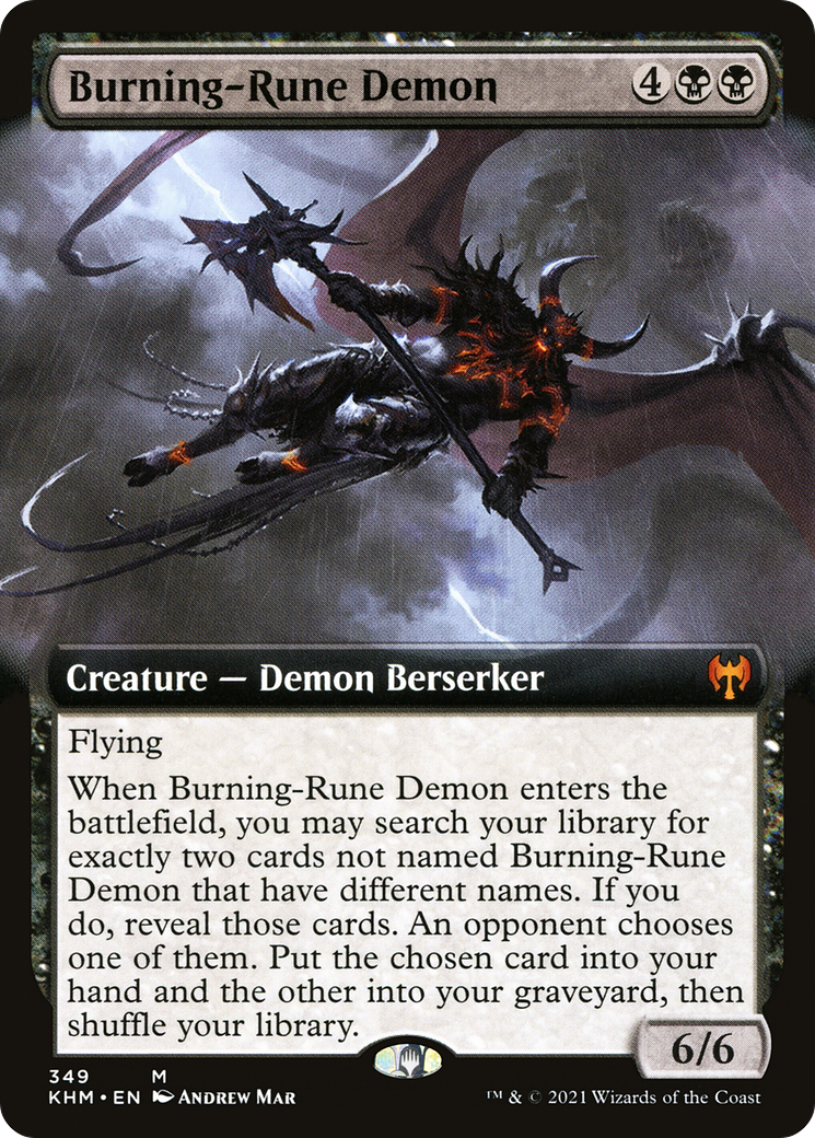 Burning-Rune Demon (Extended Art) [Kaldheim]-1