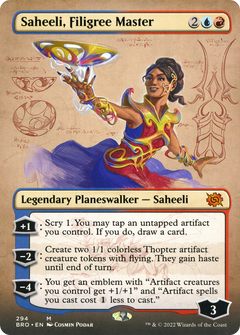 Saheeli, Filigree Master (Borderless Alternate Art) [The Brothers' War]-1