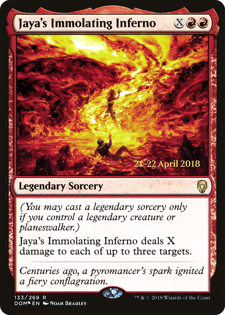 Jaya's Immolating Inferno [Dominaria Prerelease Promos]-1