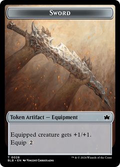 Sword // Manifold Mouse Double-Sided Token [Bloomburrow Tokens]-1