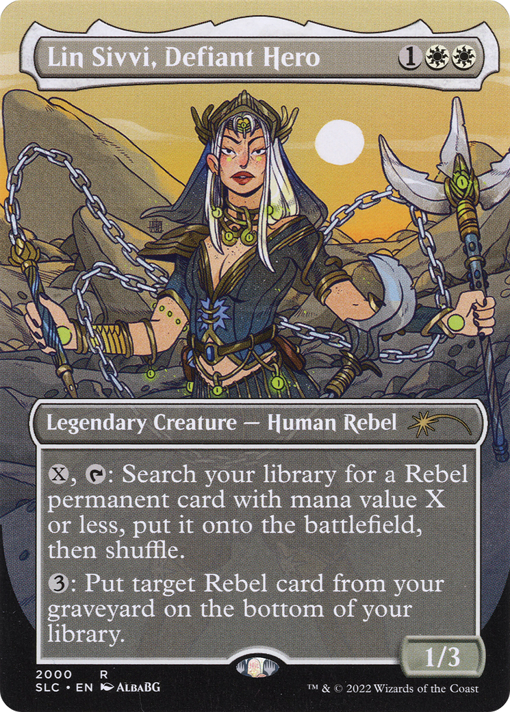 Lin Sivvi, Defiant Hero (Borderless) [Secret Lair Countdown Kit]-1