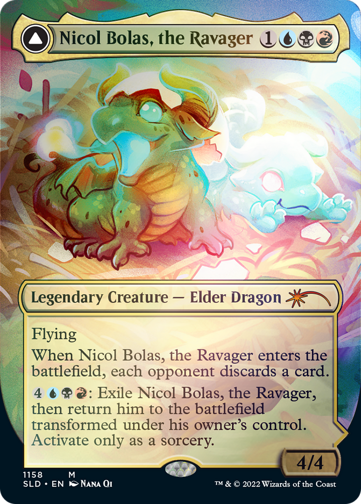 Nicol Bolas, the Ravager // Nicol Bolas, the Arisen (Borderless) [Secret Lair: From Cute to Brute]-1