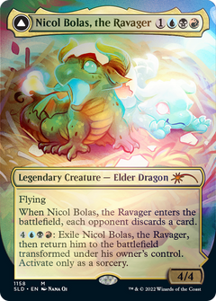 Nicol Bolas, the Ravager // Nicol Bolas, the Arisen (Borderless) [Secret Lair: From Cute to Brute]-1