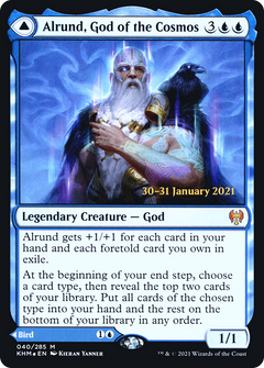 Alrund, God of the Cosmos // Hakka, Whispering Raven [Kaldheim Prerelease Promos]-3