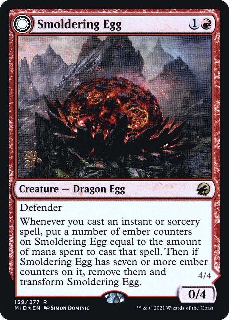 Smoldering Egg // Ashmouth Dragon [Innistrad: Midnight Hunt Prerelease Promos]-3
