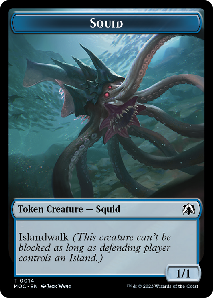 Squid // Human (26) Double-Sided Token [March of the Machine Commander Tokens]-1
