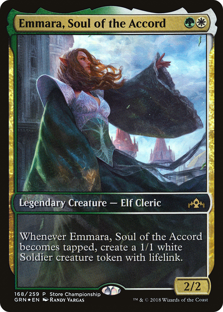 Emmara, Soul of the Accord (Store Championship) (Full Art) [Guilds of Ravnica Promos]-1
