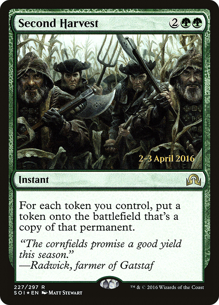 Second Harvest [Shadows over Innistrad Prerelease Promos]-1