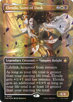 Elenda, Saint of Dusk (Borderless) (Mana Foil) [Foundations]-1