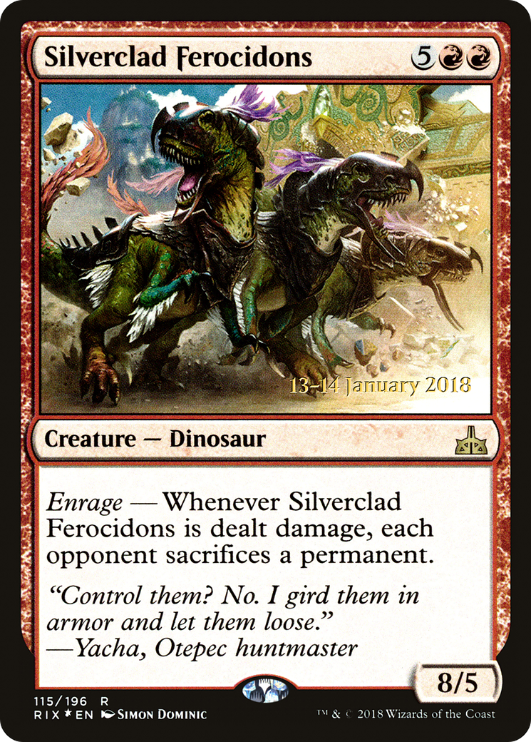 Silverclad Ferocidons [Rivals of Ixalan Prerelease Promos]-1