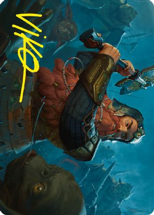 Gimli, Counter of Kills Art Card (10/81) (Gold-Stamped Signature) (ASLTR-010) - Art Series: Universes Beyond: The Lord of the Rings: Tales of Middle-earth-1