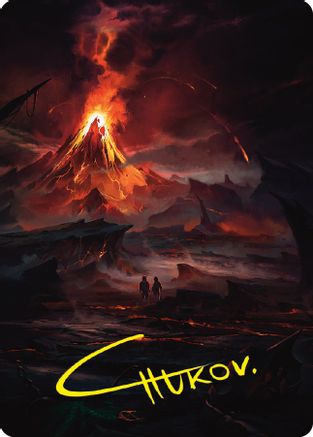 Valley of Gorgoroth Art Card (Gold-Stamped Signature) (ASLTR-080) - Art Series: Universes Beyond: The Lord of the Rings: Tales of Middle-earth-1
