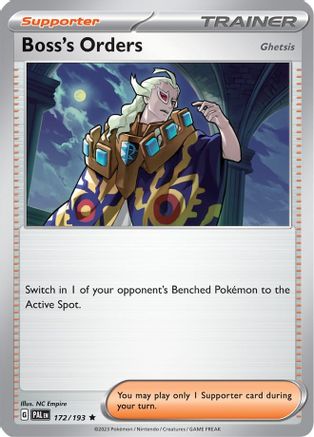Boss's Orders (172/193) (Theme Deck Exclusive) [Scarlet & Violet: Paldea Evolved]-1