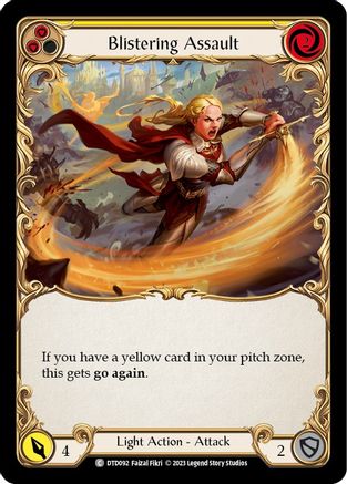 Blistering Assault (Yellow) [DTD092] (Dusk Till Dawn)  Rainbow Foil-1