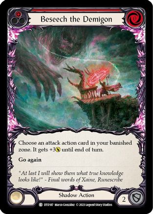 Beseech the Demigon (Red) [DTD187] (Dusk Till Dawn)  Rainbow Foil-1