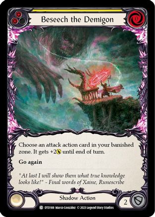 Beseech the Demigon (Yellow) [DTD188] (Dusk Till Dawn)  Rainbow Foil-1