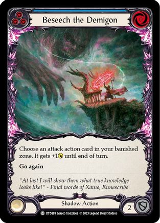 Beseech the Demigon (Blue) [DTD189] (Dusk Till Dawn)  Rainbow Foil-1