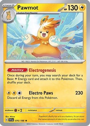 Pawmot (076/198) (Line Holo) [Scarlet & Violet: Base Set]-1