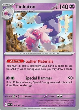 Tinkaton (105/193) (Theme Deck Exclusive) [Scarlet & Violet: Paldea Evolved]-1