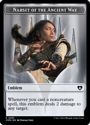 Emblem - Narset of the Ancient Way // Wizard Double-Sided Token (CMM-81 // 71) - Commander Masters-1