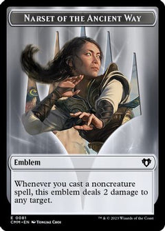 Emblem - Narset of the Ancient Way // Wizard Double-Sided Token (CMM-81 // 71) - Commander Masters-1