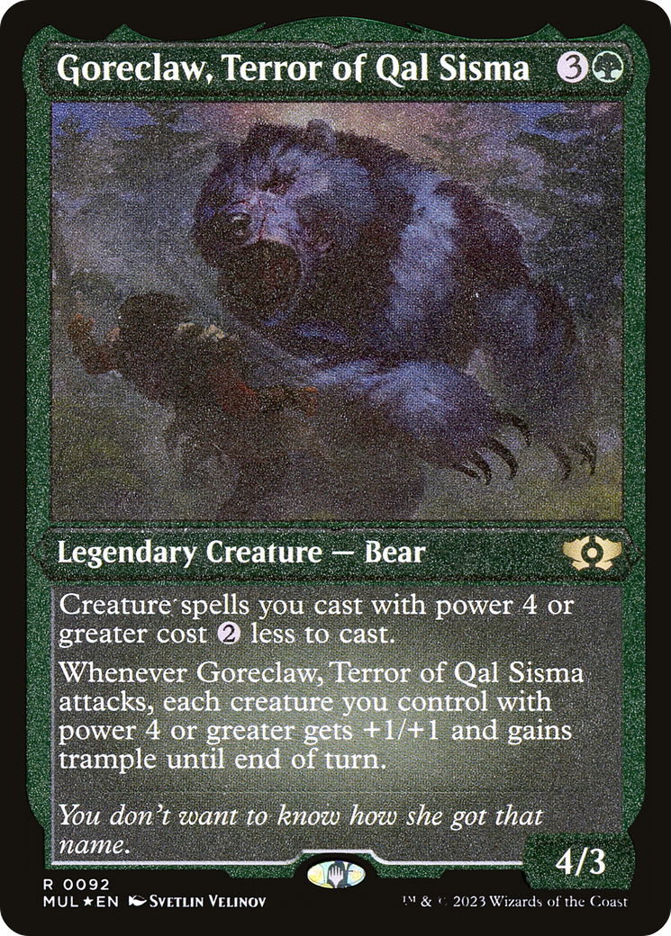 Goreclaw, Terror of Qal Sisma (Foil Etched) [Multiverse Legends]-1
