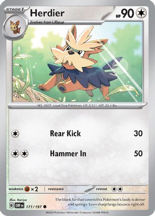 Herdier (171/197) [Scarlet & Violet: Obsidian Flames]-1
