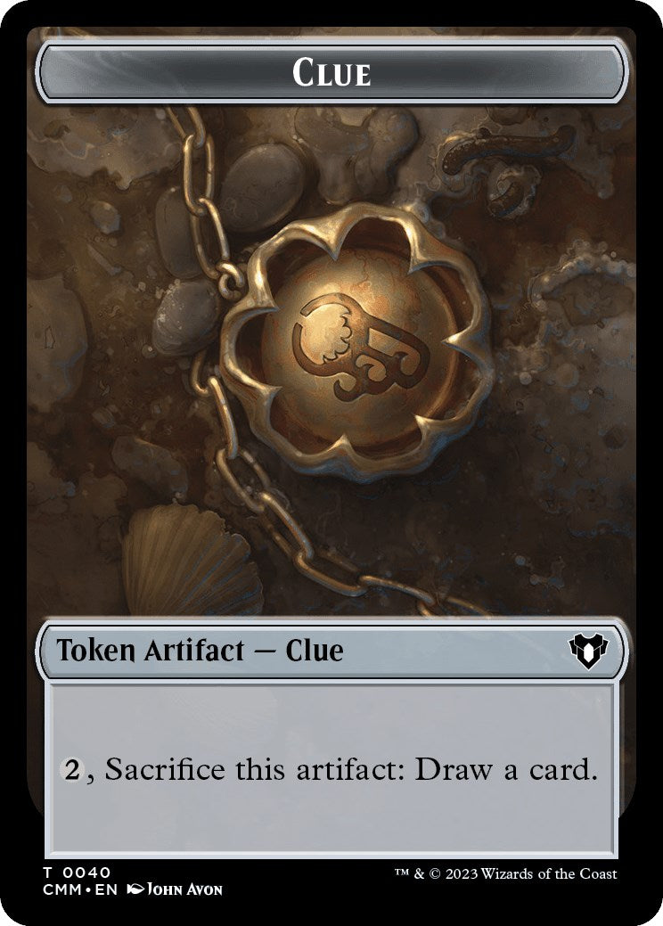 Clue // Elephant Double-Sided Token [Commander Masters Tokens]-1