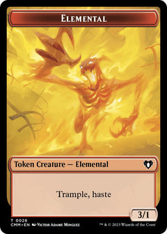 Elemental (0026) // Construct (0041) Double-Sided Token [Commander Masters Tokens]-1