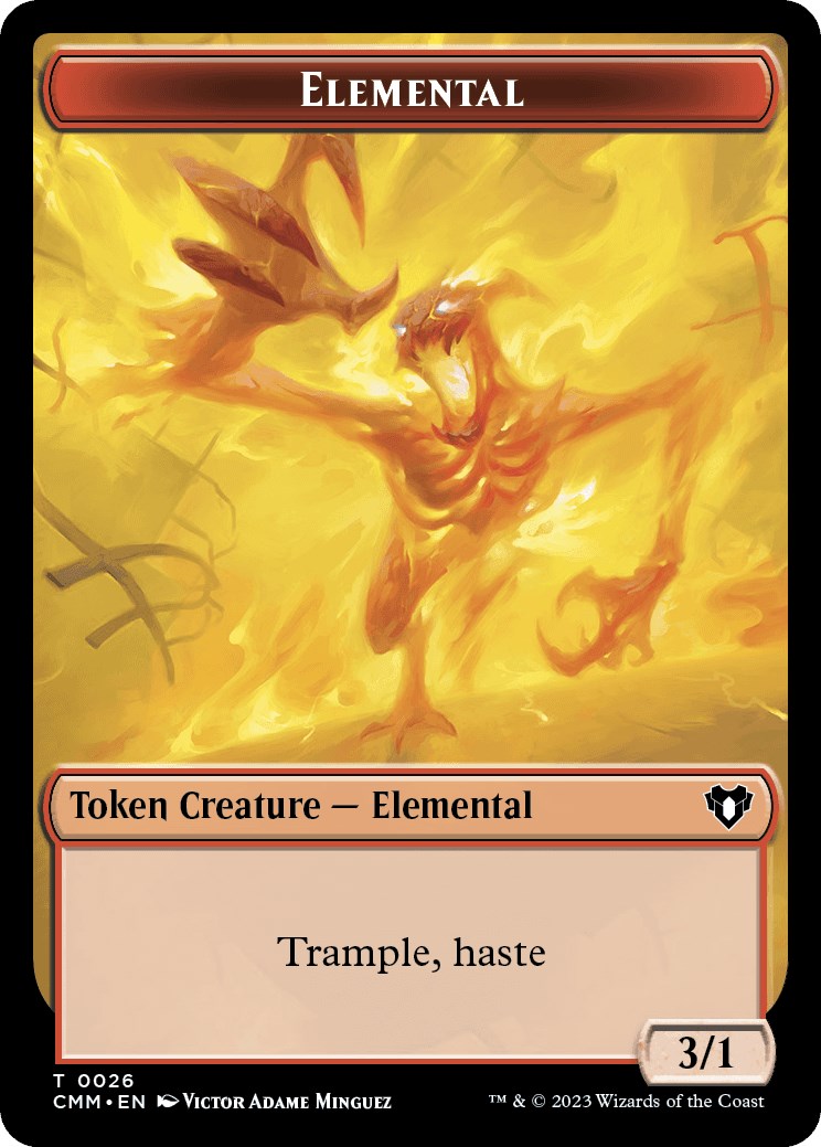 Elemental (0026) // Construct (0042) Double-Sided Token [Commander Masters Tokens]-1