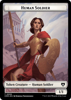 Human Soldier // Dwarf Berserker Double-Sided Token [Commander Masters Tokens]-1