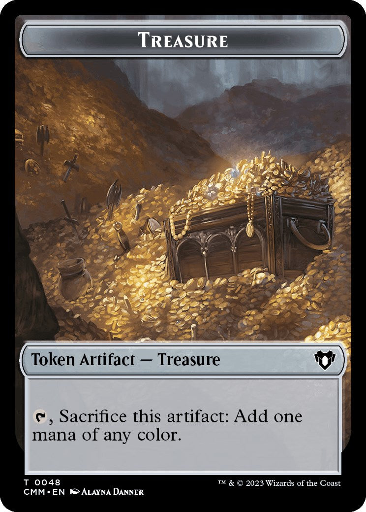 Treasure // Spider Double-Sided Token [Commander Masters Tokens]-1
