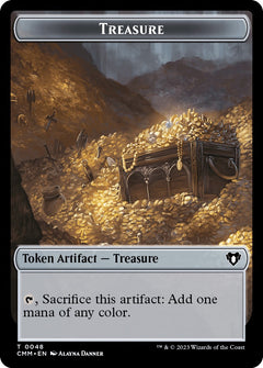 Treasure // Stoneforged Blade Double-Sided Token [Commander Masters Tokens]-1