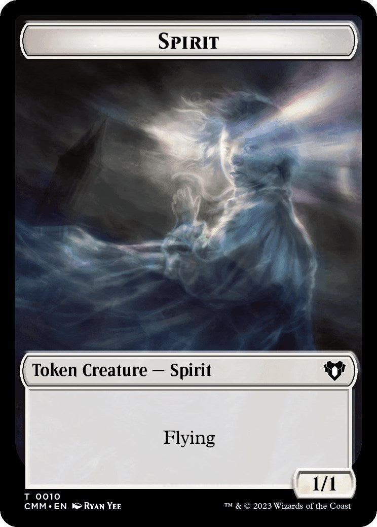 Spirit (0010) // Drake Double-Sided Token [Commander Masters Tokens]-1