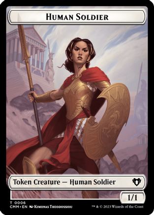 Human Soldier // Cat (0005) Double-Sided Token (CMM-6 // 5) - Commander Masters Foil-1