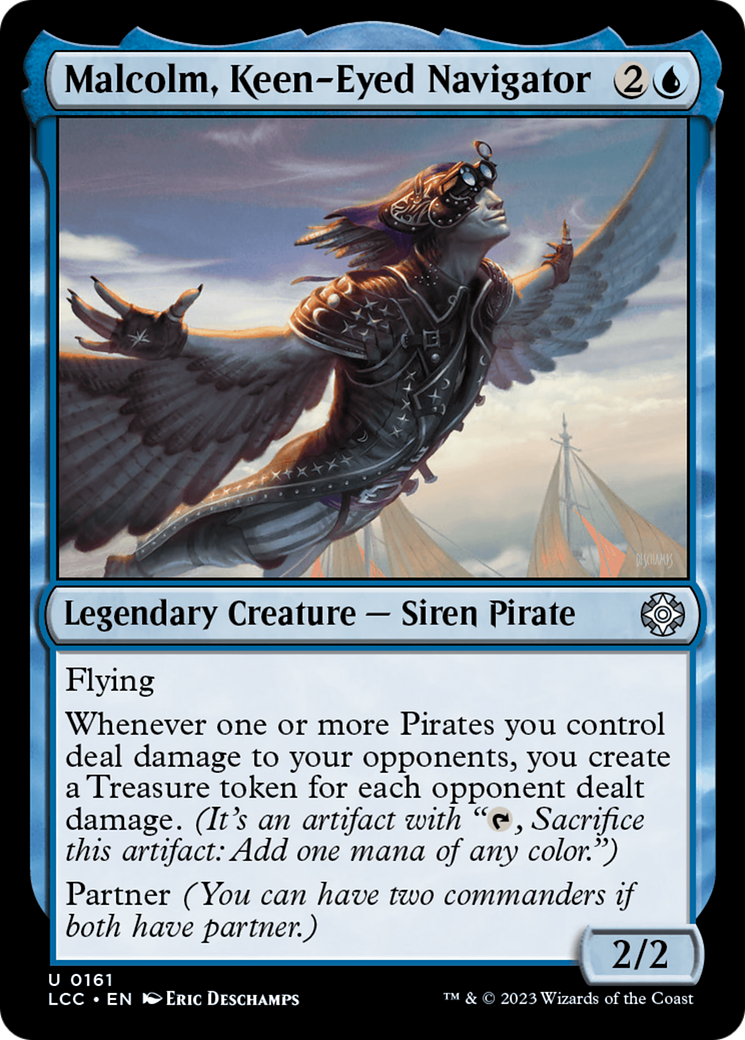 Malcolm, Keen-Eyed Navigator [The Lost Caverns of Ixalan Commander]-1