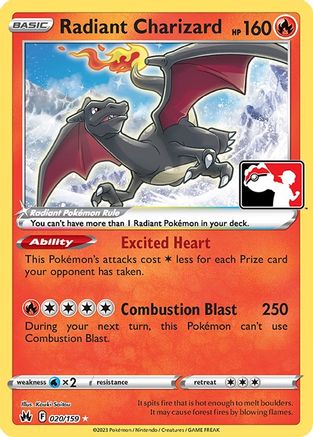 Radiant Charizard (020/159) [Prize Pack Series Three]-1