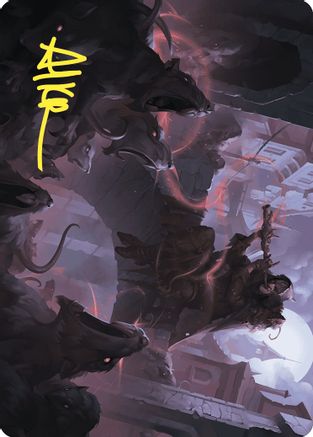 Gnawing Crescendo Art Card (Gold-Stamped Signature) (ASWOE-017) - Art Series: Wilds of Eldraine-1