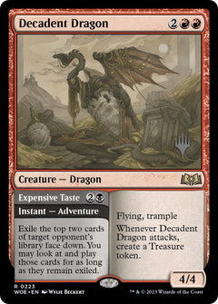 Decadent Dragon // Expensive Taste (Promo Pack) [Wilds of Eldraine Promos]-1