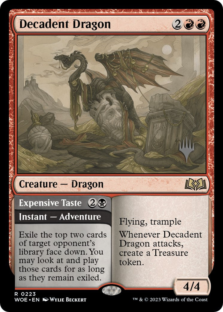 Decadent Dragon // Expensive Taste (Promo Pack) [Wilds of Eldraine Promos]-1