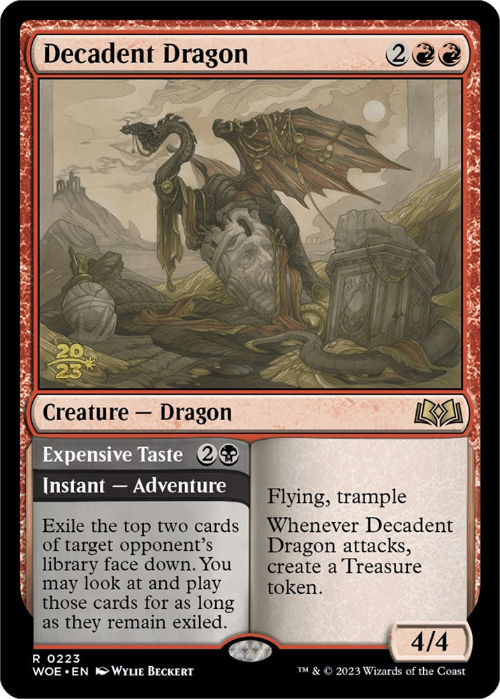 Decadent Dragon // Expensive Taste (Promo Pack) [Wilds of Eldraine Promos]-2
