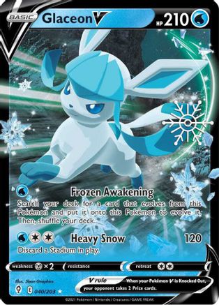Glaceon V (040/203) (Holiday Calendar) [Sword & Shield: Evolving Skies]-1