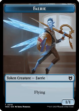 Faerie // Saproling Double-Sided Token (WOC-10 // 15) - Commander: Wilds of Eldraine-1
