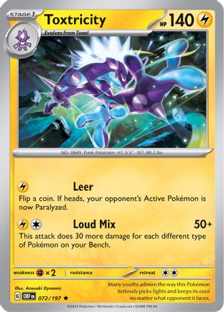 Toxtricity (072/197) (Theme Deck Exclusive) [Scarlet & Violet: Obsidian Flames]-1