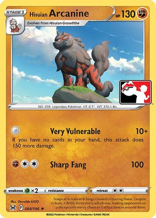 Hisuian Arcanine (084/196) [Prize Pack Series Three]-1