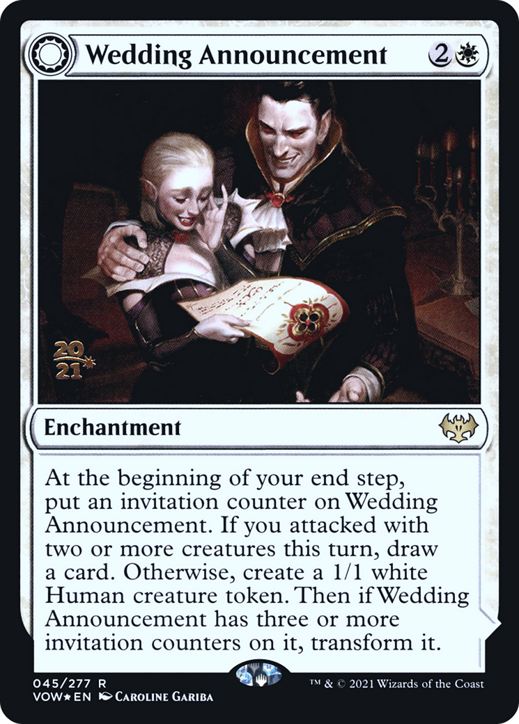 Wedding Announcement (PRE-045) - Innistrad: Crimson Vow Promos: (Double Faced Transform) Foil-3