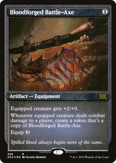 Bloodforged Battle-Axe (Foil Etched) [Double Masters 2022]-1
