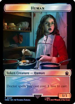 Human (0037) // Food (0057) Double-Sided Token (Surge Foil) (WHO-37 // 57) - Universes Beyond: Doctor Who Foil-1